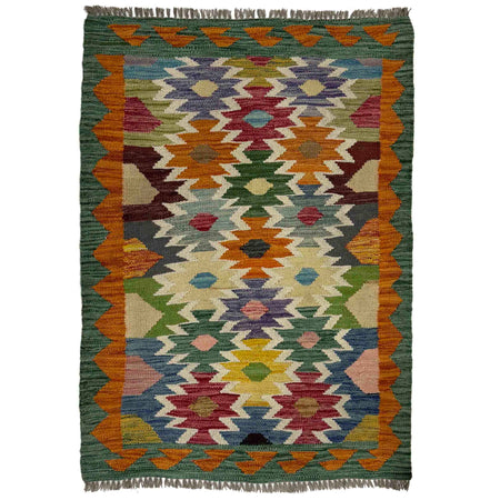 Handmade Multi Kilim Geometric 2x4 ft