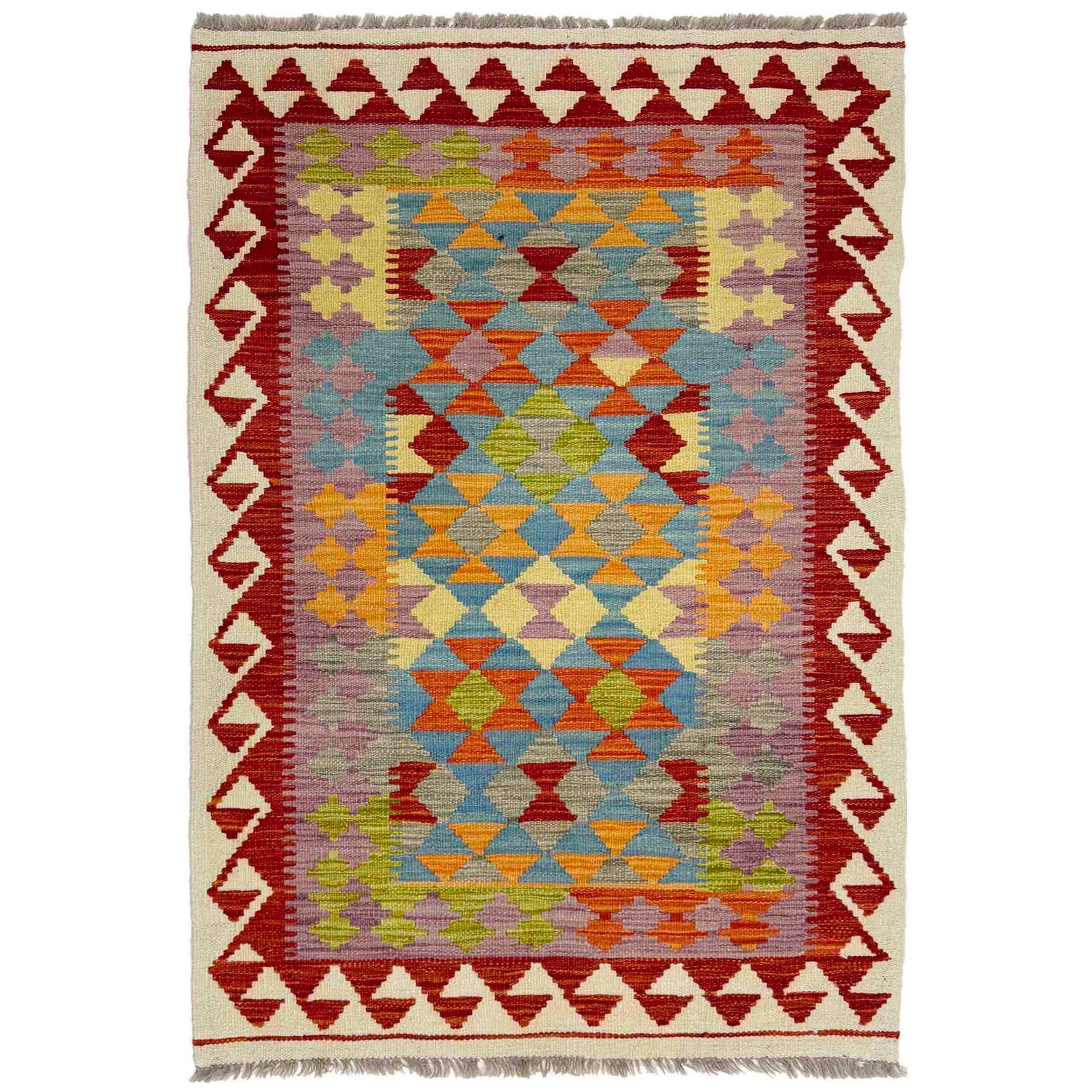 Handmade Multi Kilim Geometric 3x5 ft