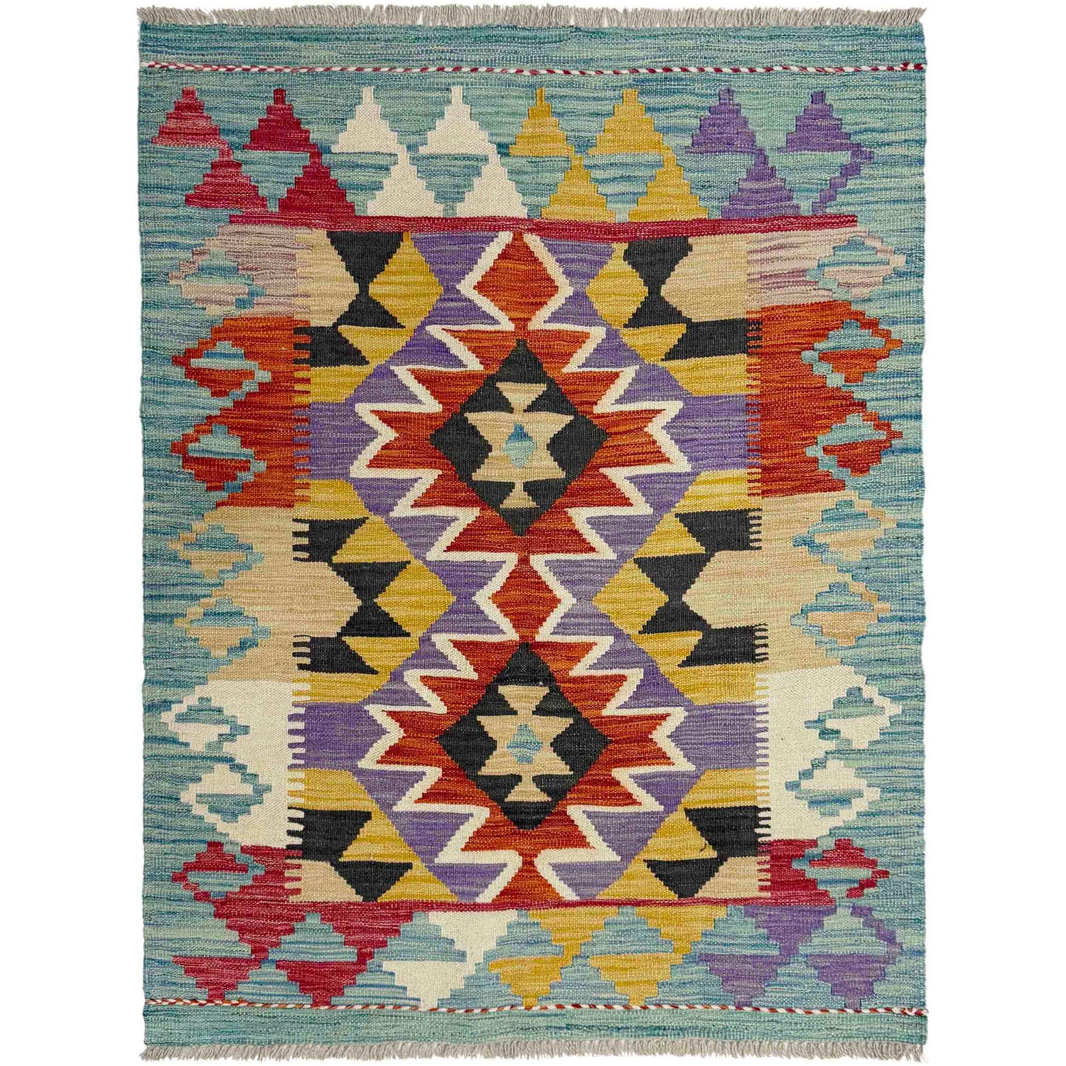 Handmade Multi Kilim Geometric 3x5 ft