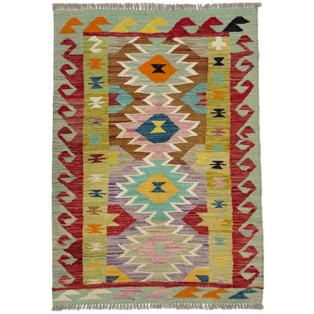 Handmade Multi Kilim Geometric 2x4 ft
