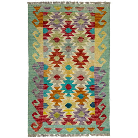 Handmade Multi Kilim Geometric 2x4 ft
