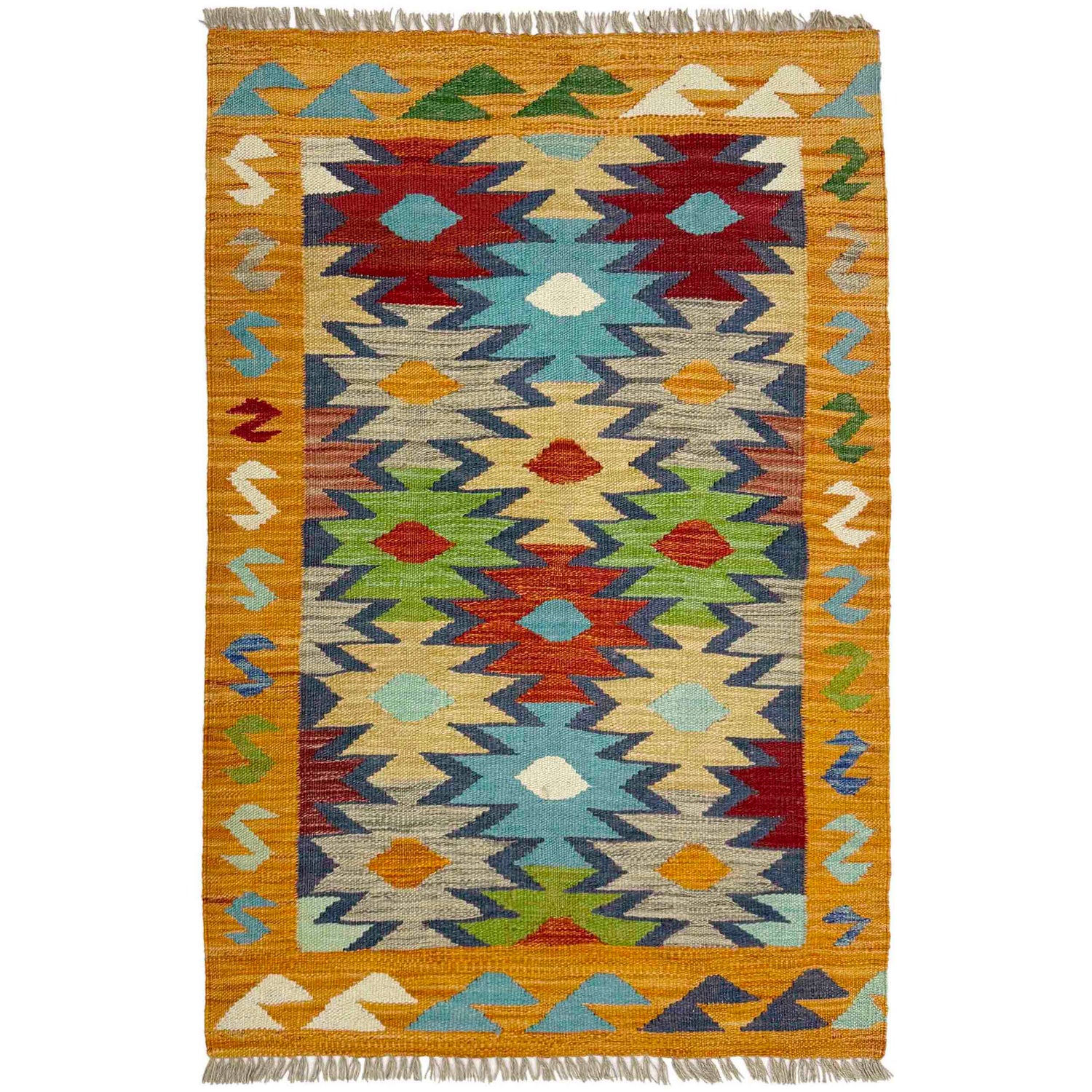 Handmade Multi Kilim Geometric 2x4 ft