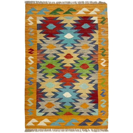 Handmade Multi Kilim Geometric 2x4 ft