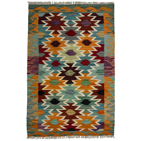 Handmade Multi Kilim Geometric 2x4 ft