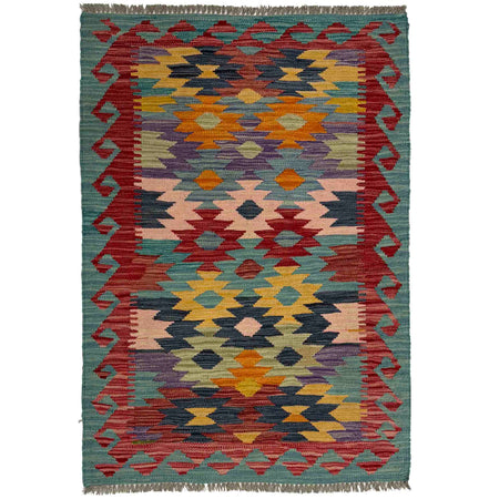 Handmade Multi Kilim Geometric 2x4 ft