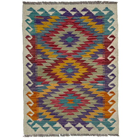Handmade Multi Kilim Geometric 2x4 ft
