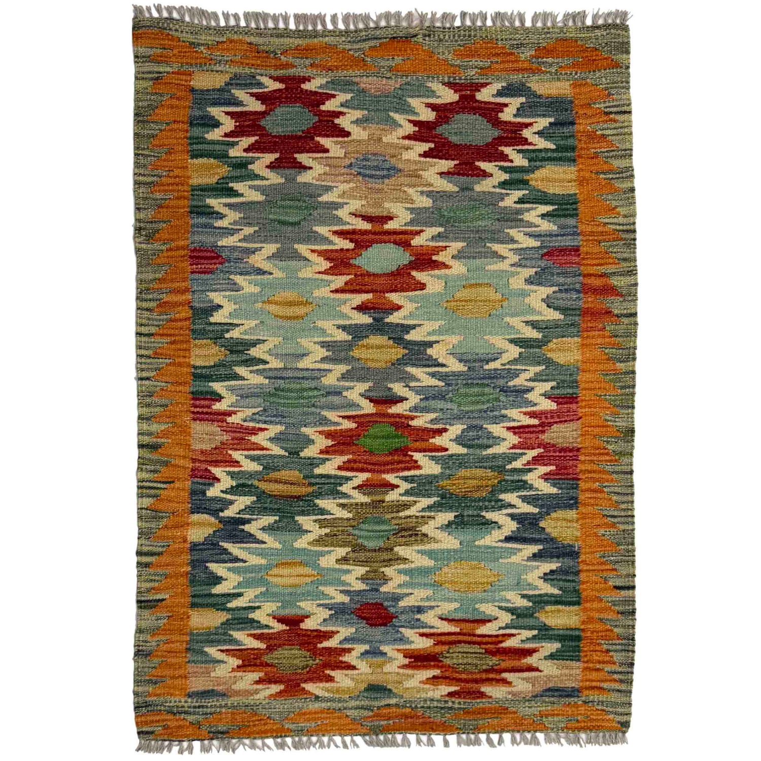 Handmade Multi Kilim Geometric 2x4 ft