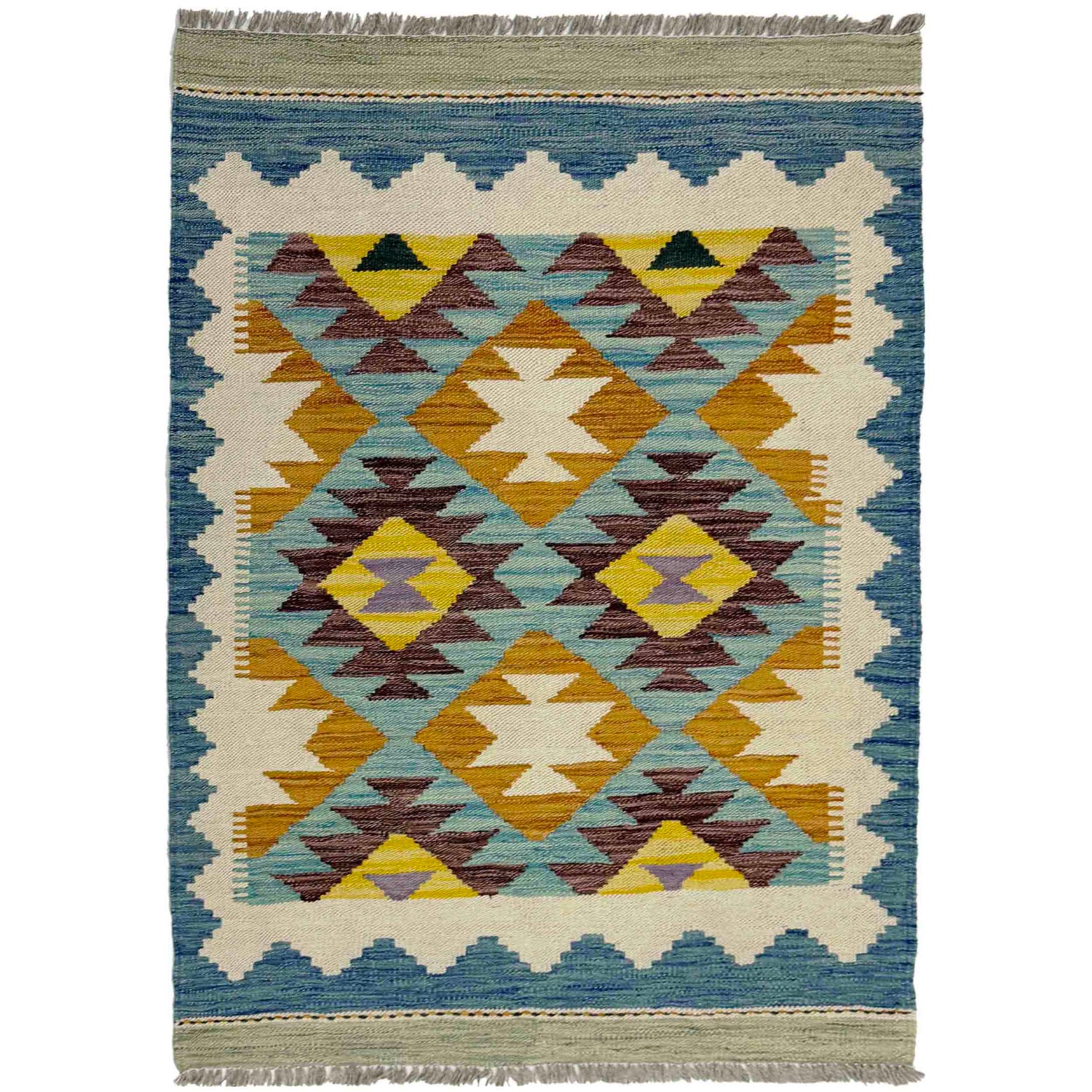 Handmade Multi Kilim Geometric 2x4 ft