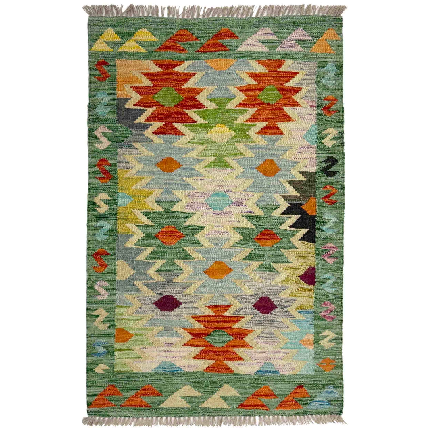 Handmade Multi Kilim Geometric 2x4 ft