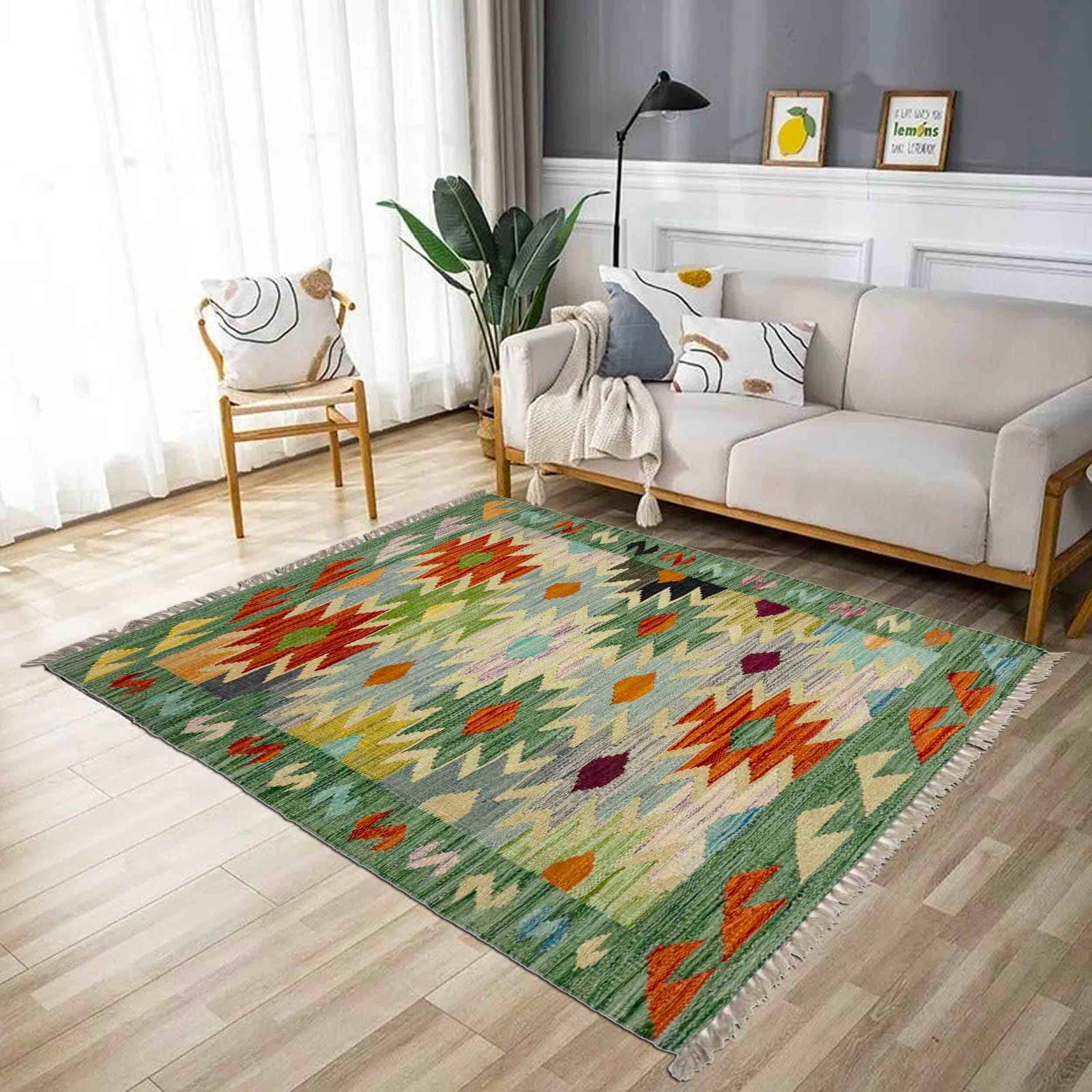 Handmade Multi Kilim Geometric 2x4 ft