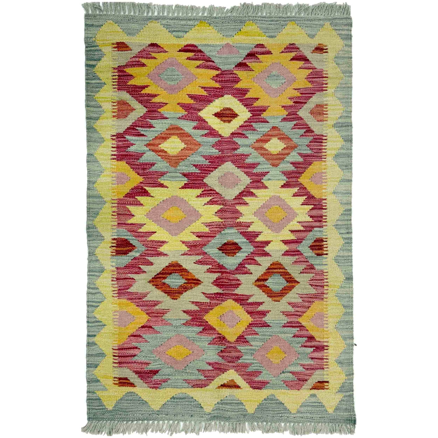 Handmade Multi Kilim Geometric 2x4 ft