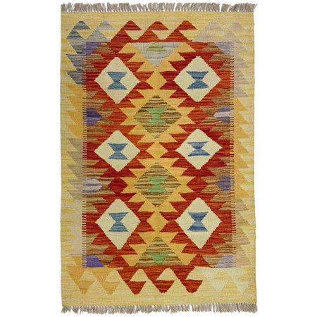 Handmade Multi Kilim Geometric 2x4 ft