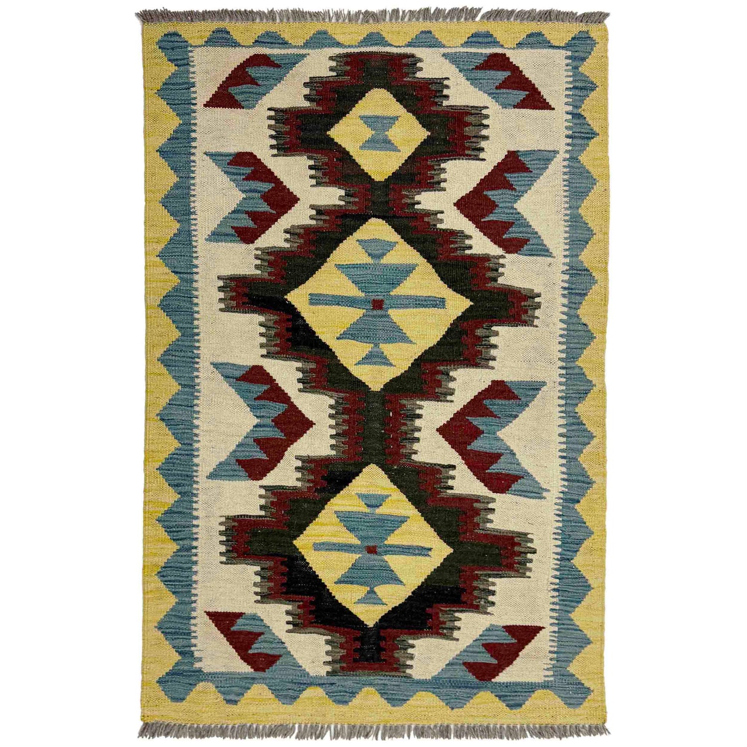Handmade Multi Kilim Geometric 2x4 ft