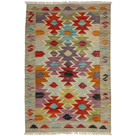Handmade Multi Kilim Geometric 2x4 ft
