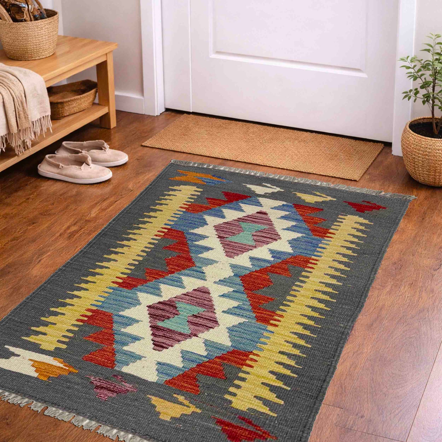 Handmade Multi Kilim Geometric 2x3 ft