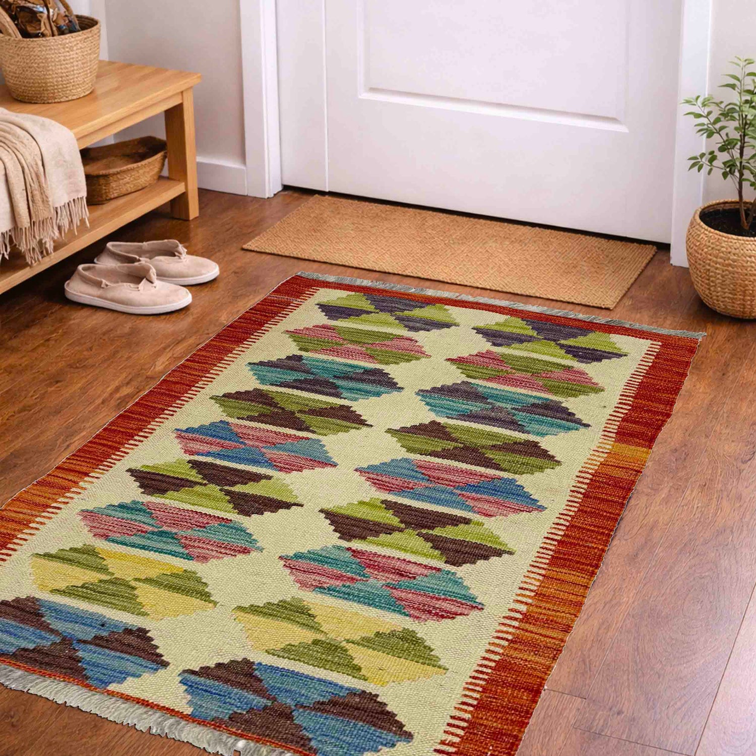 Handmade Multi Kilim Geometric 2x3 ft