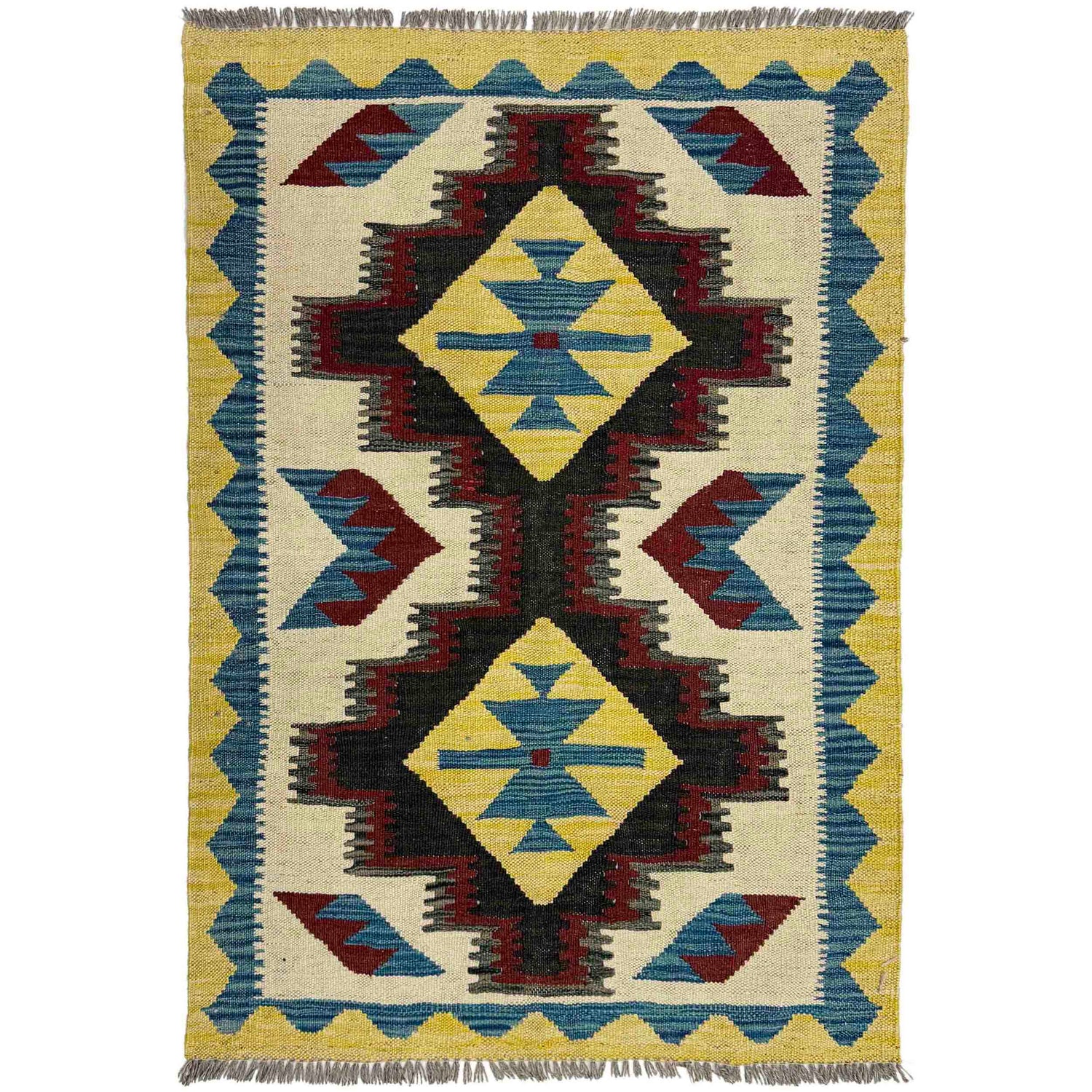 Handmade Multi Kilim Geometric 2x4 ft