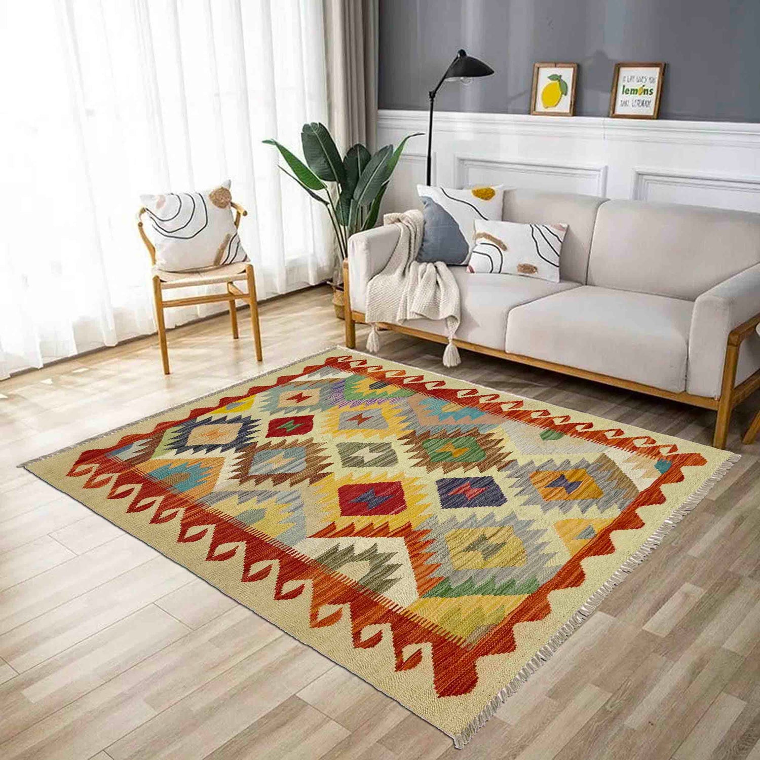 Handmade Multi Kilim Geometric 3x5 ft