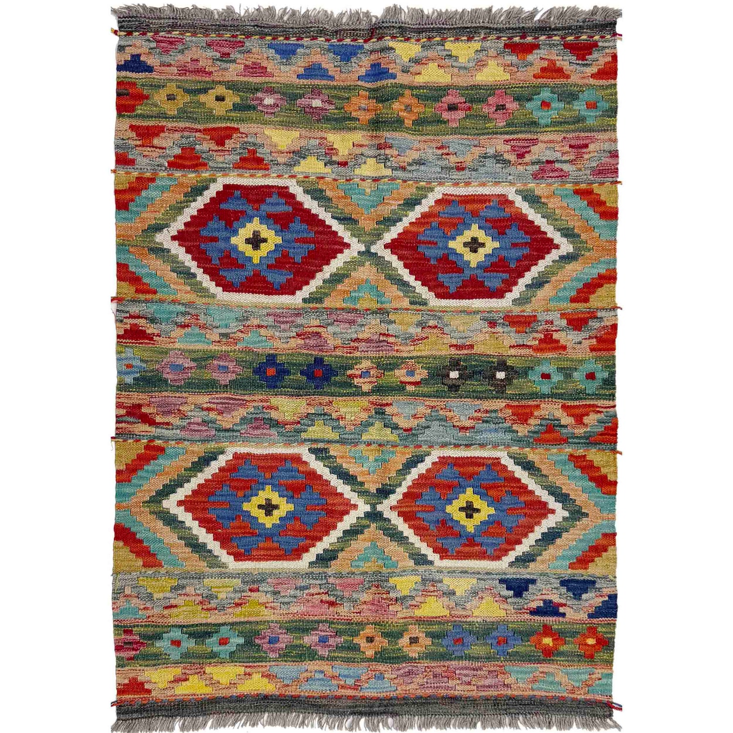 Handmade Multi Kilim Geometric 3x5 ft