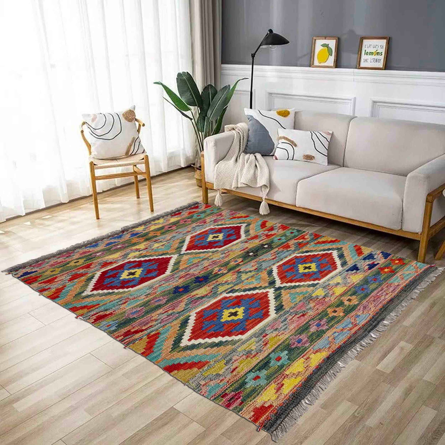 Handmade Multi Kilim Geometric 3x5 ft