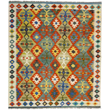 Handmade Multi Kilim Geometric 4x7 ft