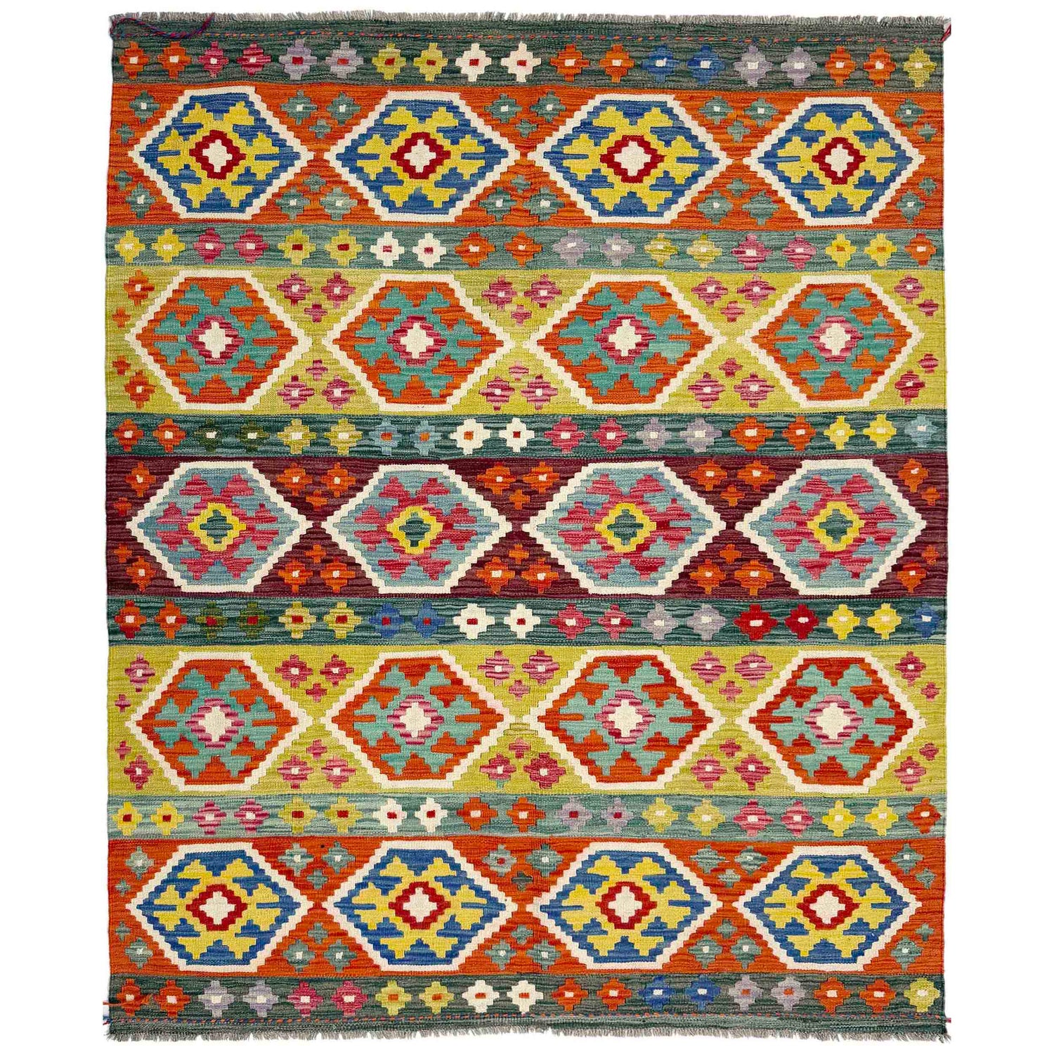 Handmade Multi Kilim Geometric 4x7 ft