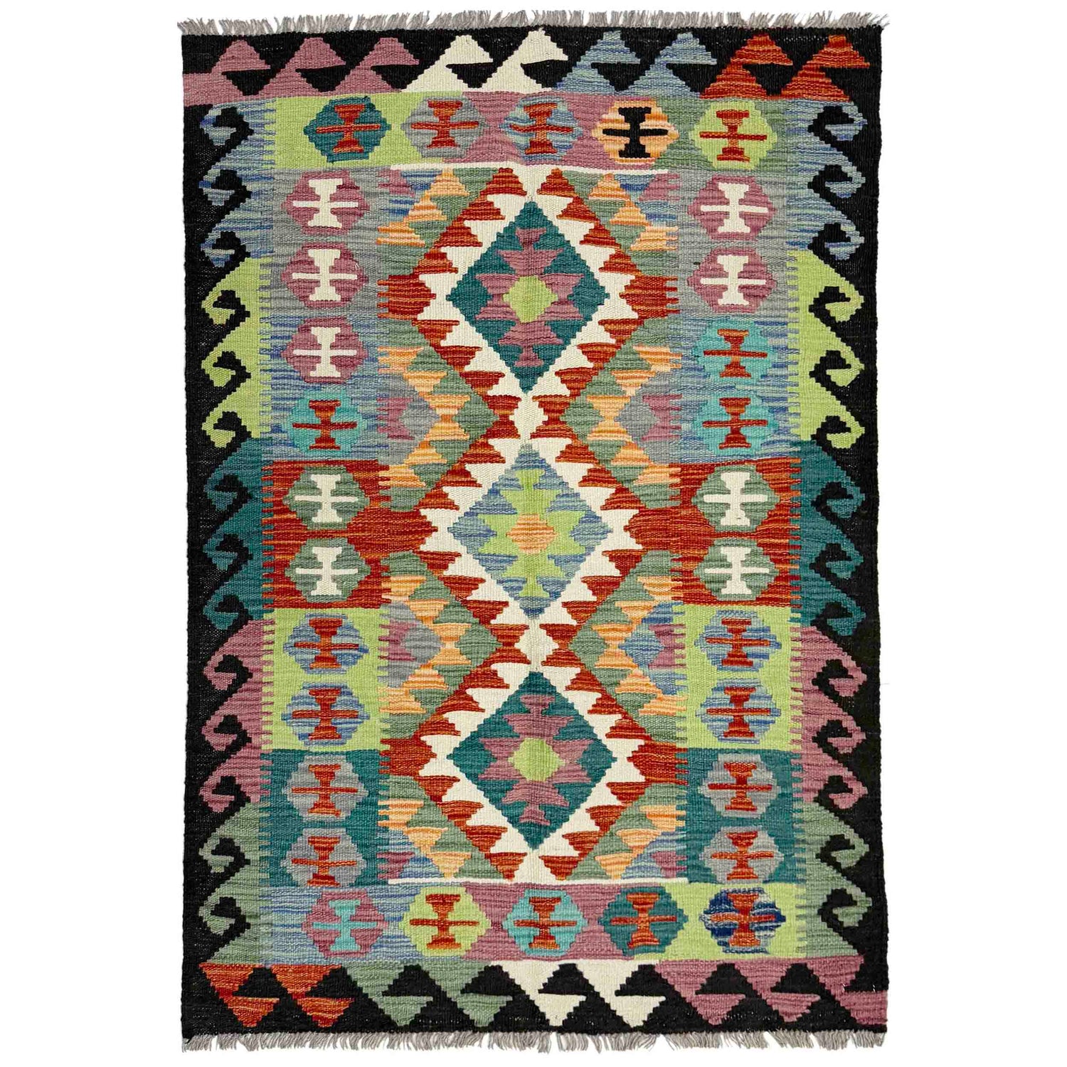 Handmade Multi Kilim Geometric 3x5 ft