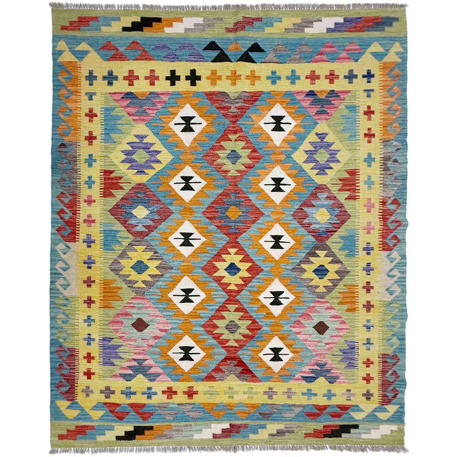 Handmade Multi Kilim Geometric 4x7 ft