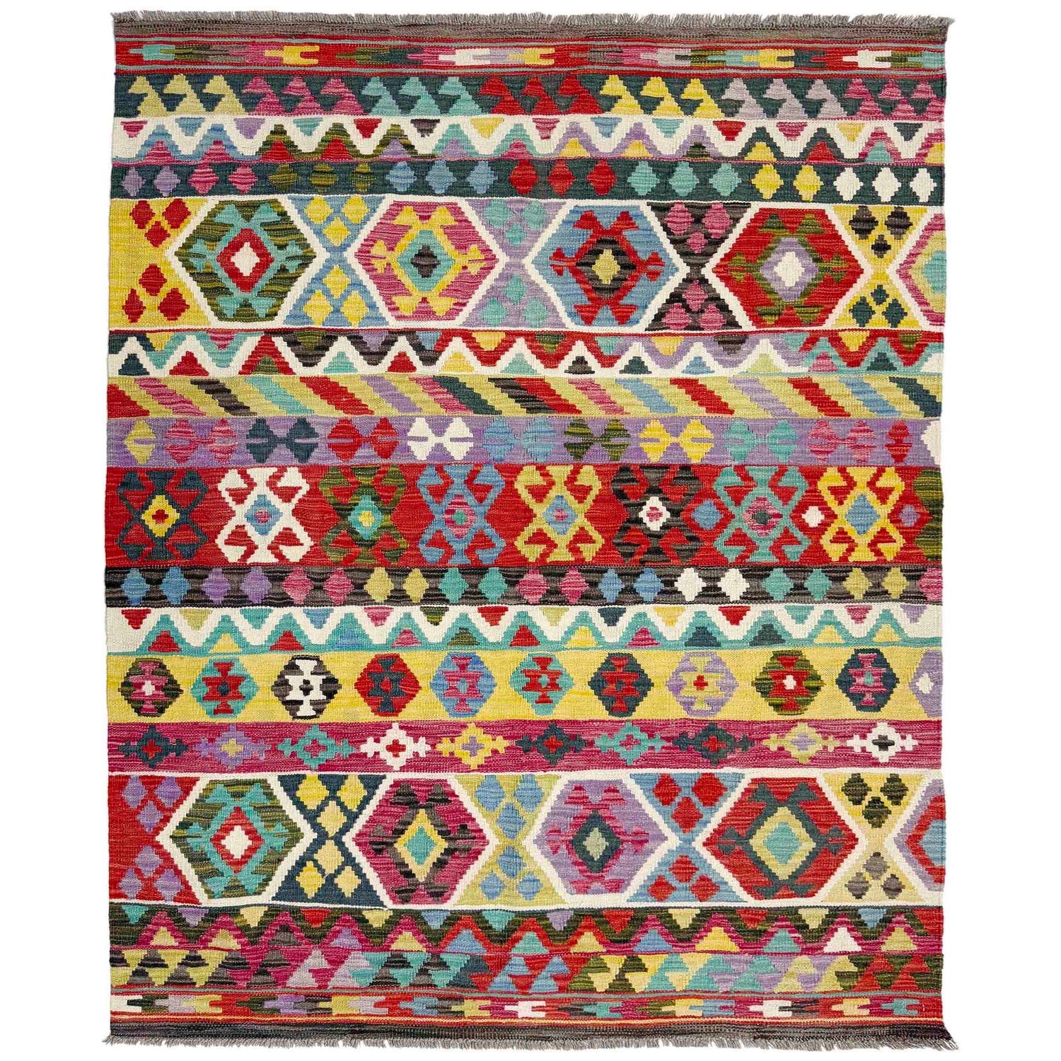 Handmade Multi Kilim Geometric 4x7 ft