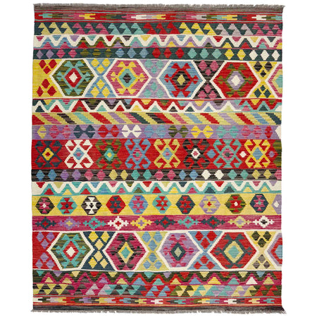 Handmade Multi Kilim Geometric 4x7 ft