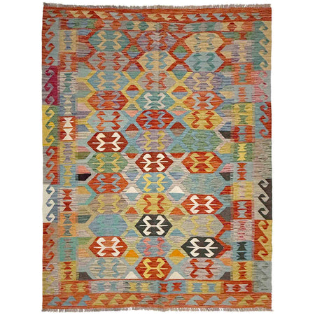 Handmade Multi Kilim Geometric 5x8 ft