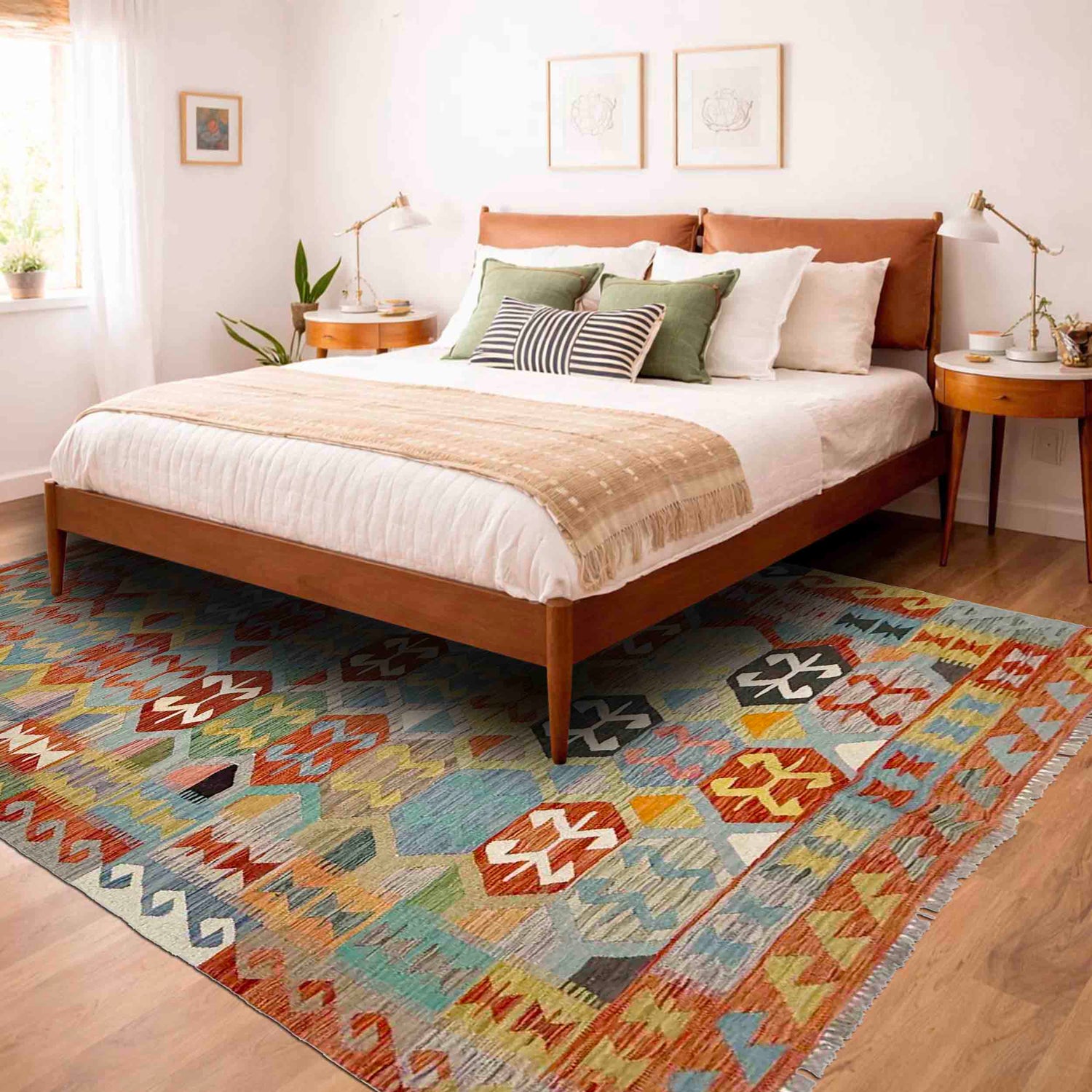 Handmade Multi Kilim Geometric 5x8 ft