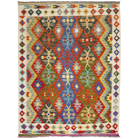 Handmade Multi Kilim Geometric 4x7 ft