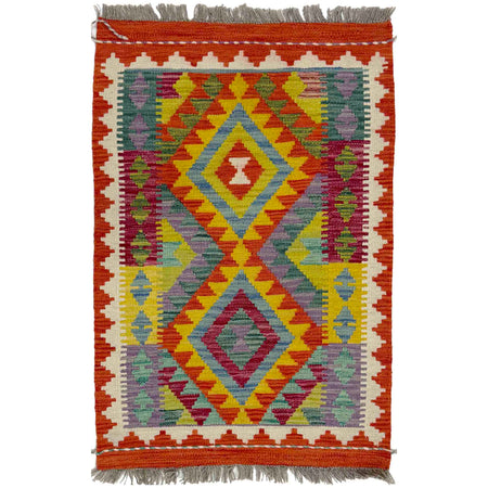 Handmade Multi Kilim Geometric 2x3 ft