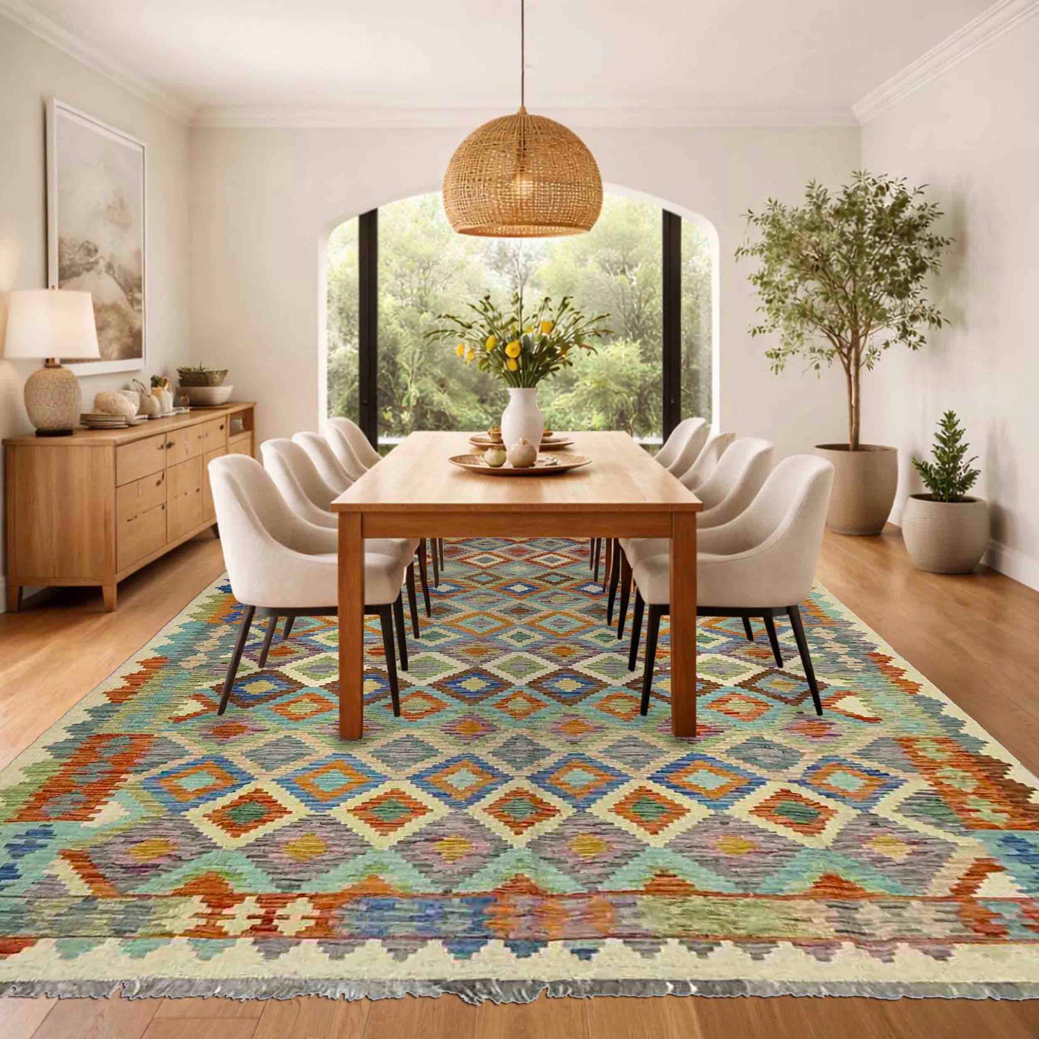 Handmade Multi Kilim Geometric 5x8 ft