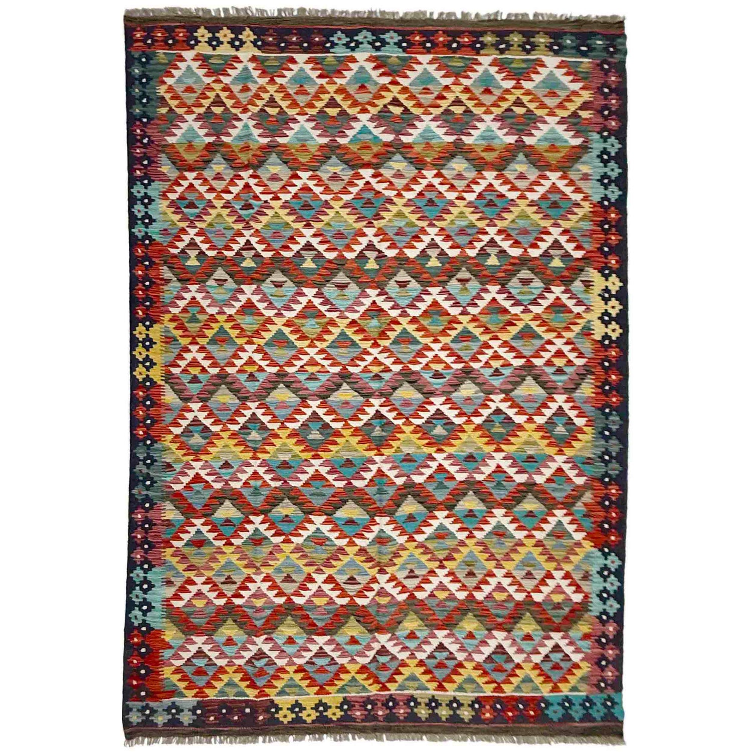 Handmade Multi Kilim Geometric 5x8 ft