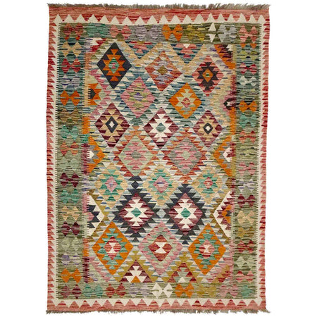 Handmade Multi Kilim Geometric 5x8 ft