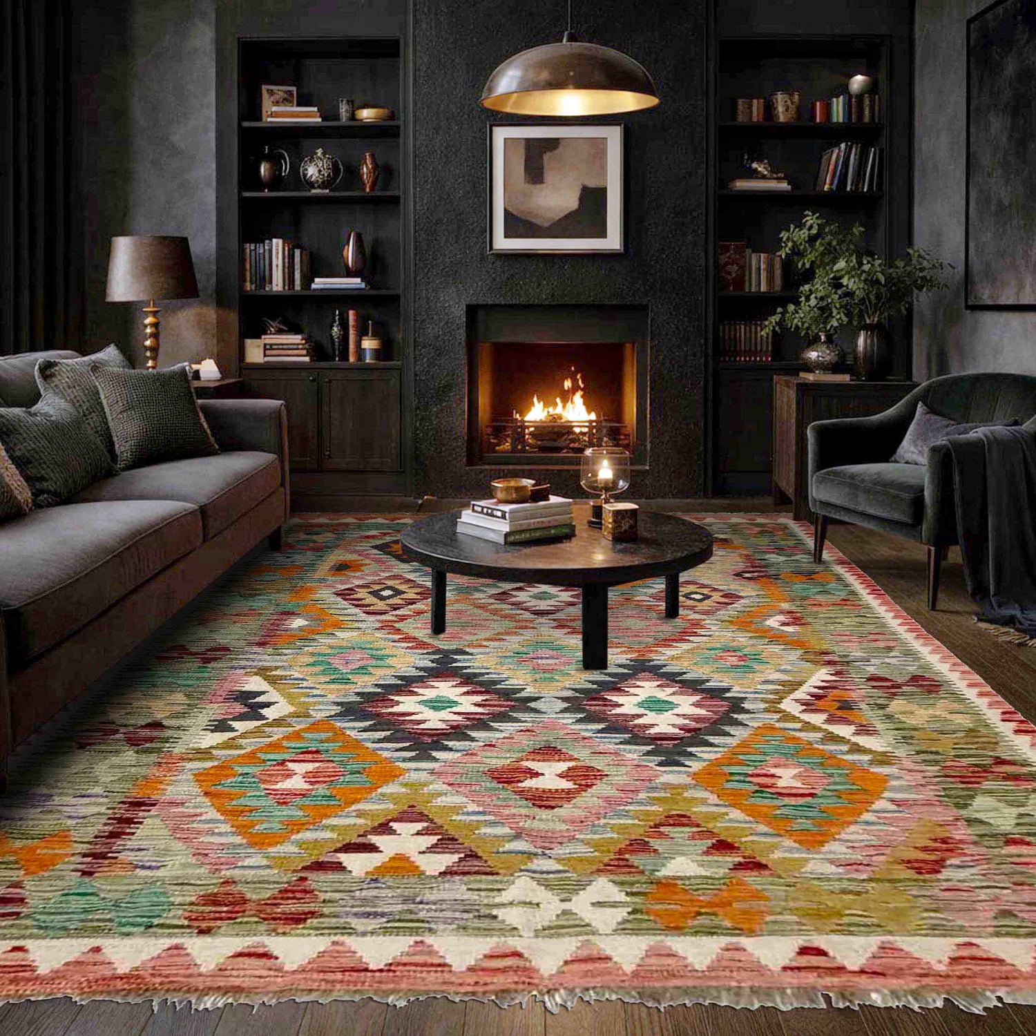 Handmade Multi Kilim Geometric 5x8 ft