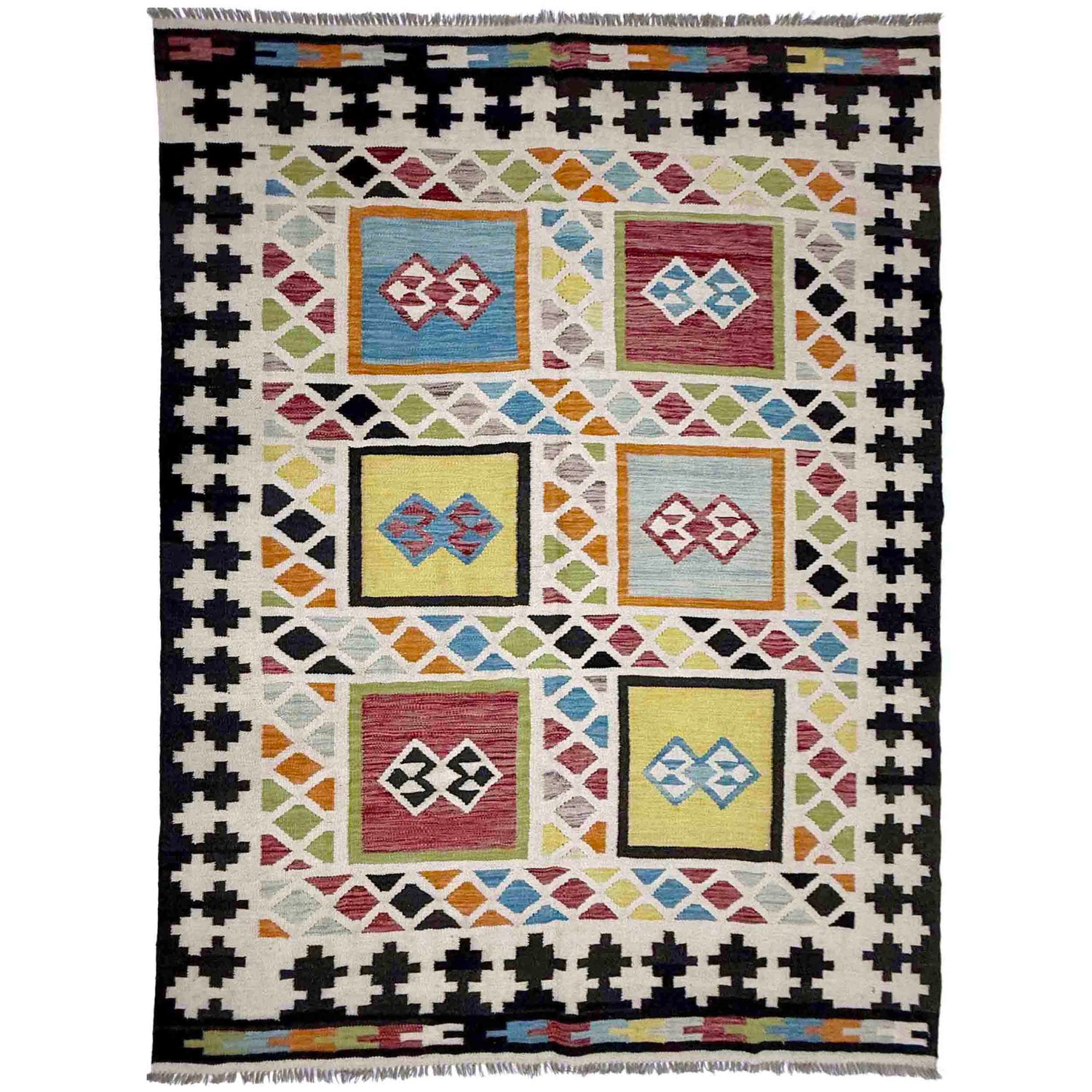Handmade Multi Kilim Geometric 5x8 ft
