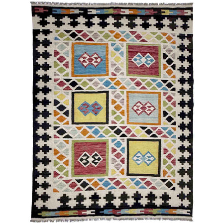 Handmade Multi Kilim Geometric 5x8 ft