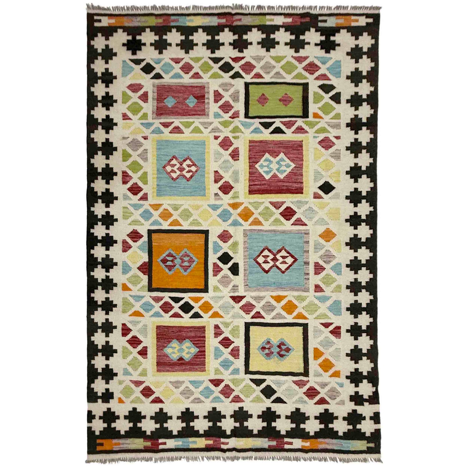 Handmade Multi Kilim Geometric 5x8 ft