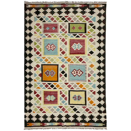 Handmade Multi Kilim Geometric 5x8 ft