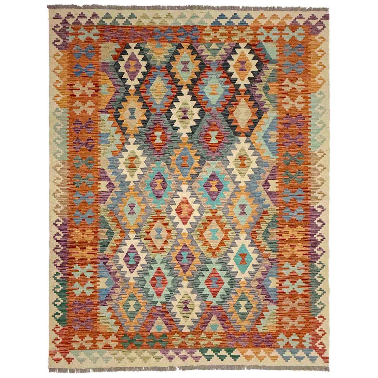 Handmade Multi Kilim Geometric 5x8 ft
