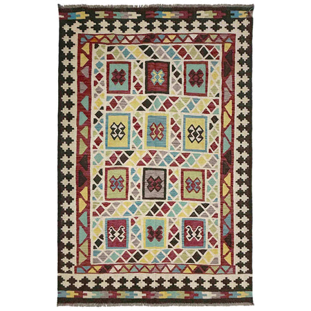 Handmade Multi Kilim Geometric 6x9 ft