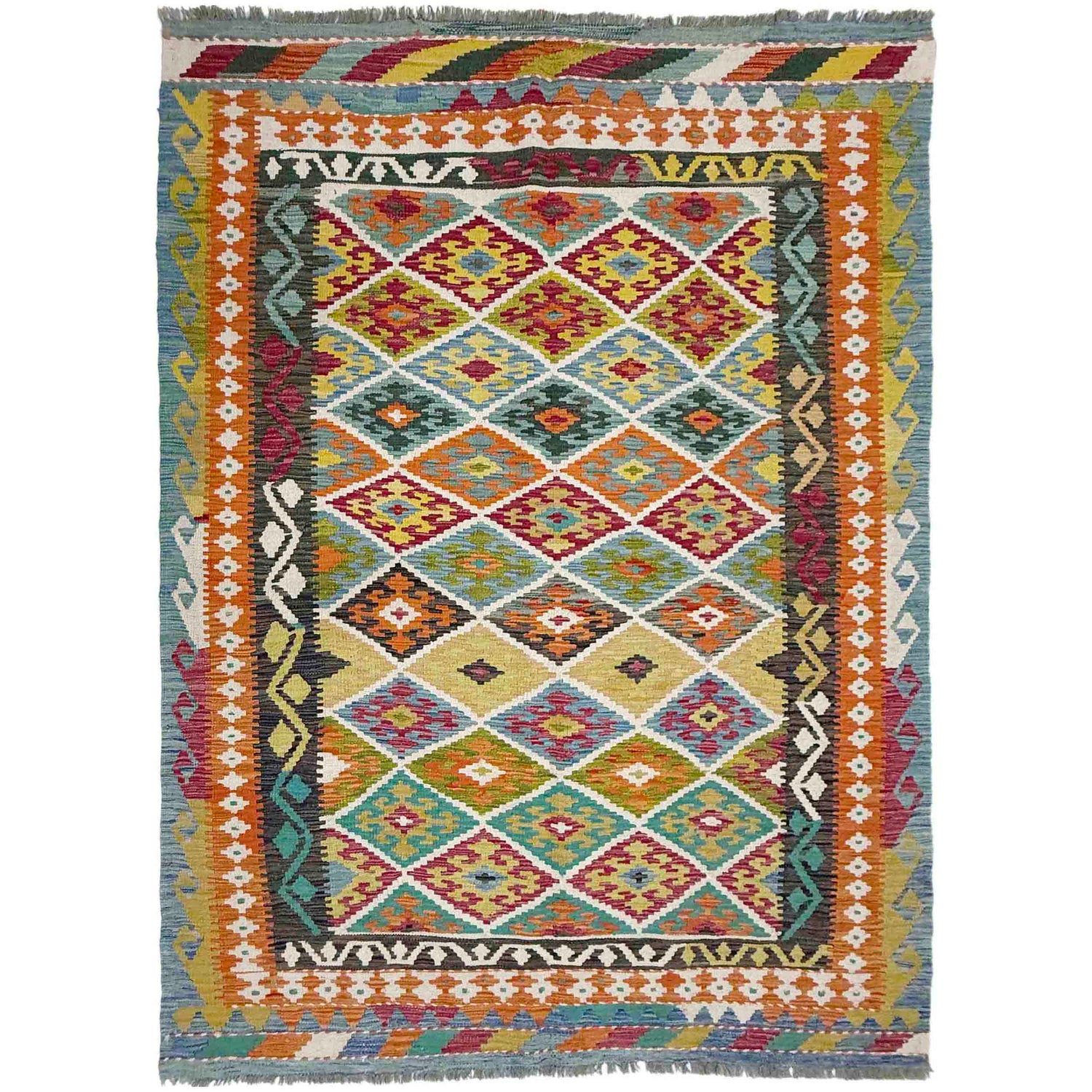 Handmade Multi Kilim Geometric 5x8 ft