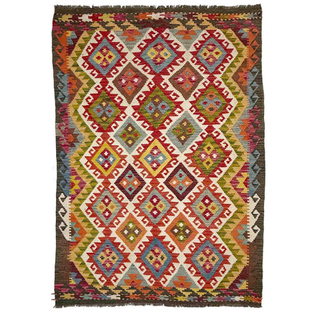 Handmade Multi Kilim Geometric 4x7 ft