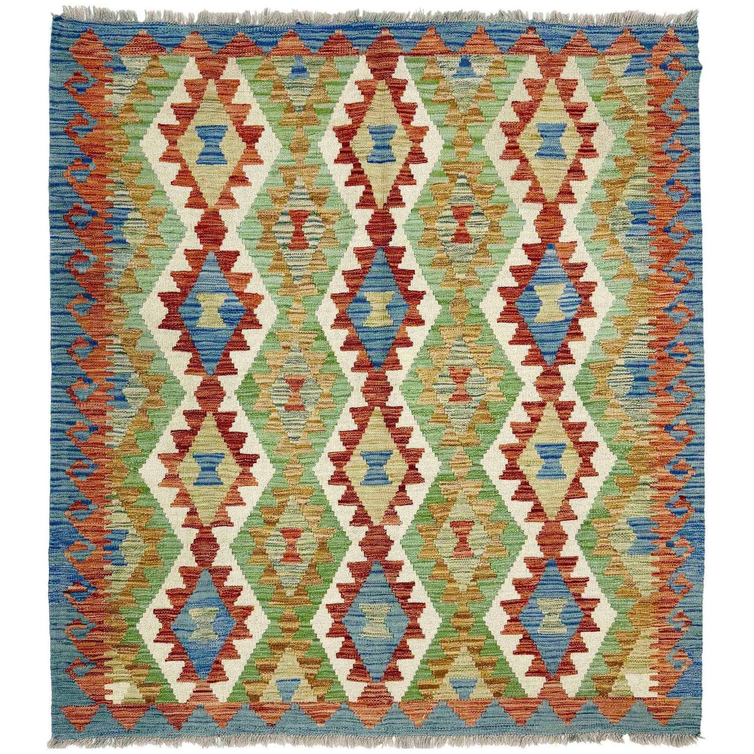 Handmade Multi Kilim Geometric 4x7 ft