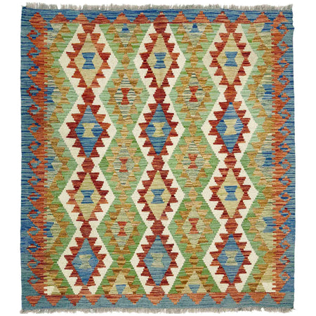 Handmade Multi Kilim Geometric 4x7 ft
