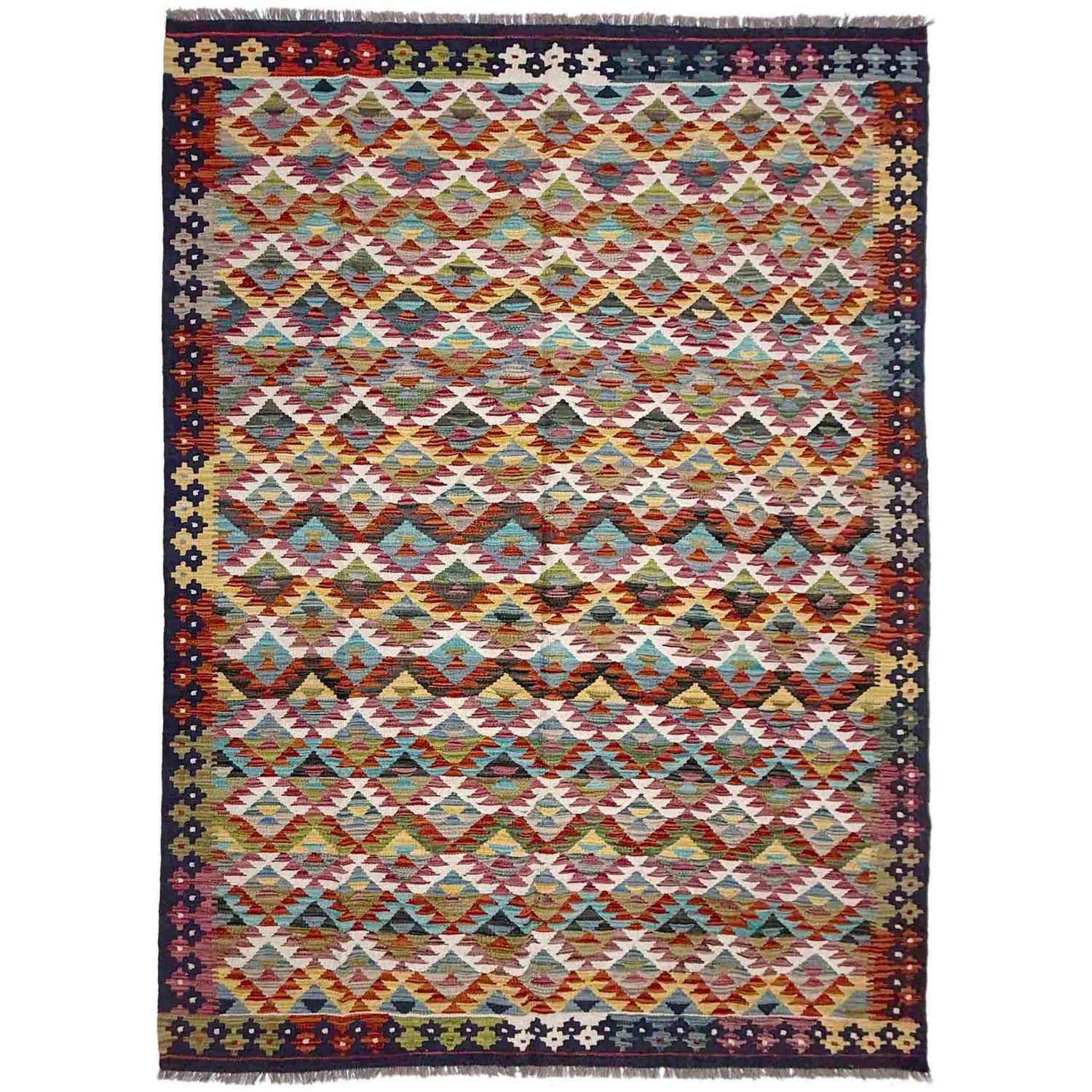 Handmade Multi Kilim Geometric 5x8 ft