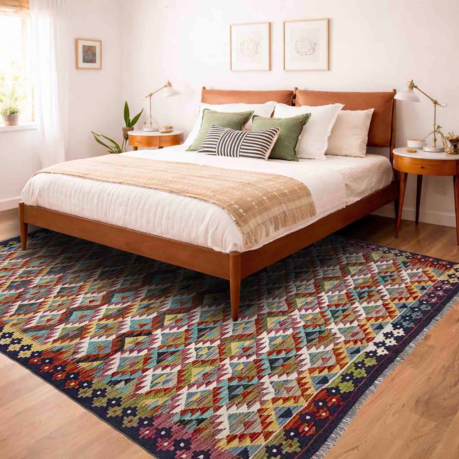 Handmade Multi Kilim Geometric 5x8 ft